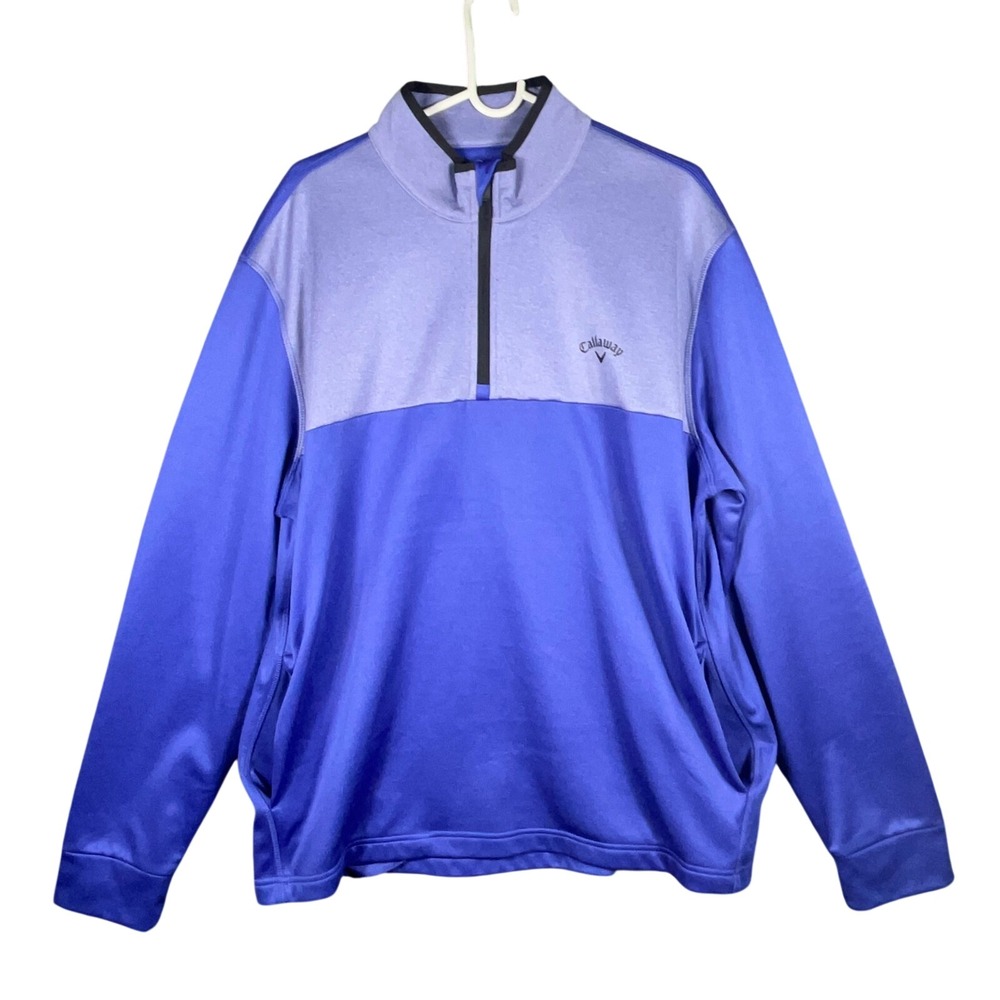 Callaway Men's XL Golf‎ Quarter Zip Pullover Shirt Purple Blue